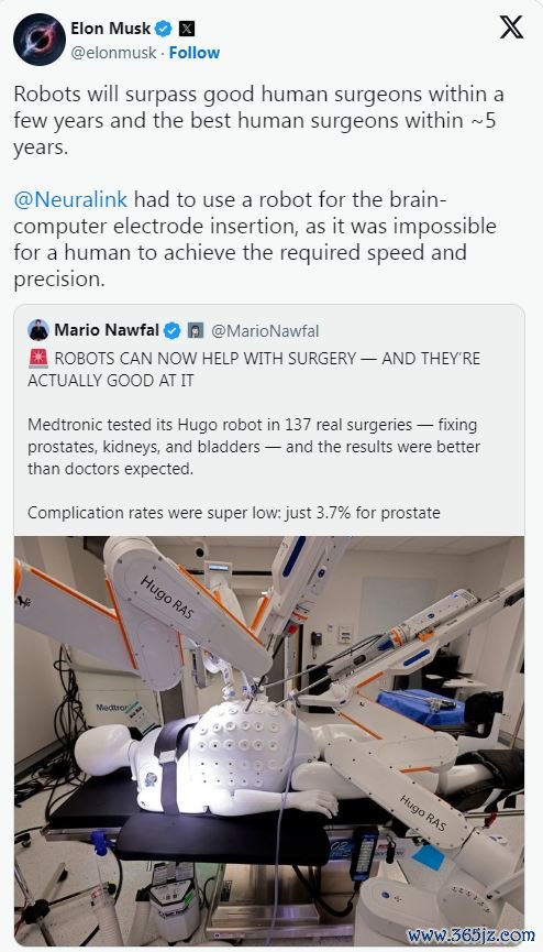 配资炒股安全平台查询 马斯克：机器人将在5年内超过最好的人类外科医生